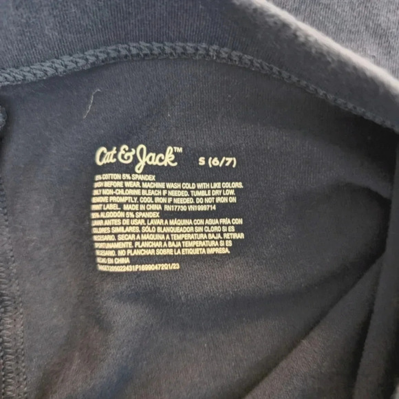 NWOT Cat& Jack Girls Navy Long Leggings Casual Elastic Waist Pull On Size S 6/7 - Picture 3 of 4